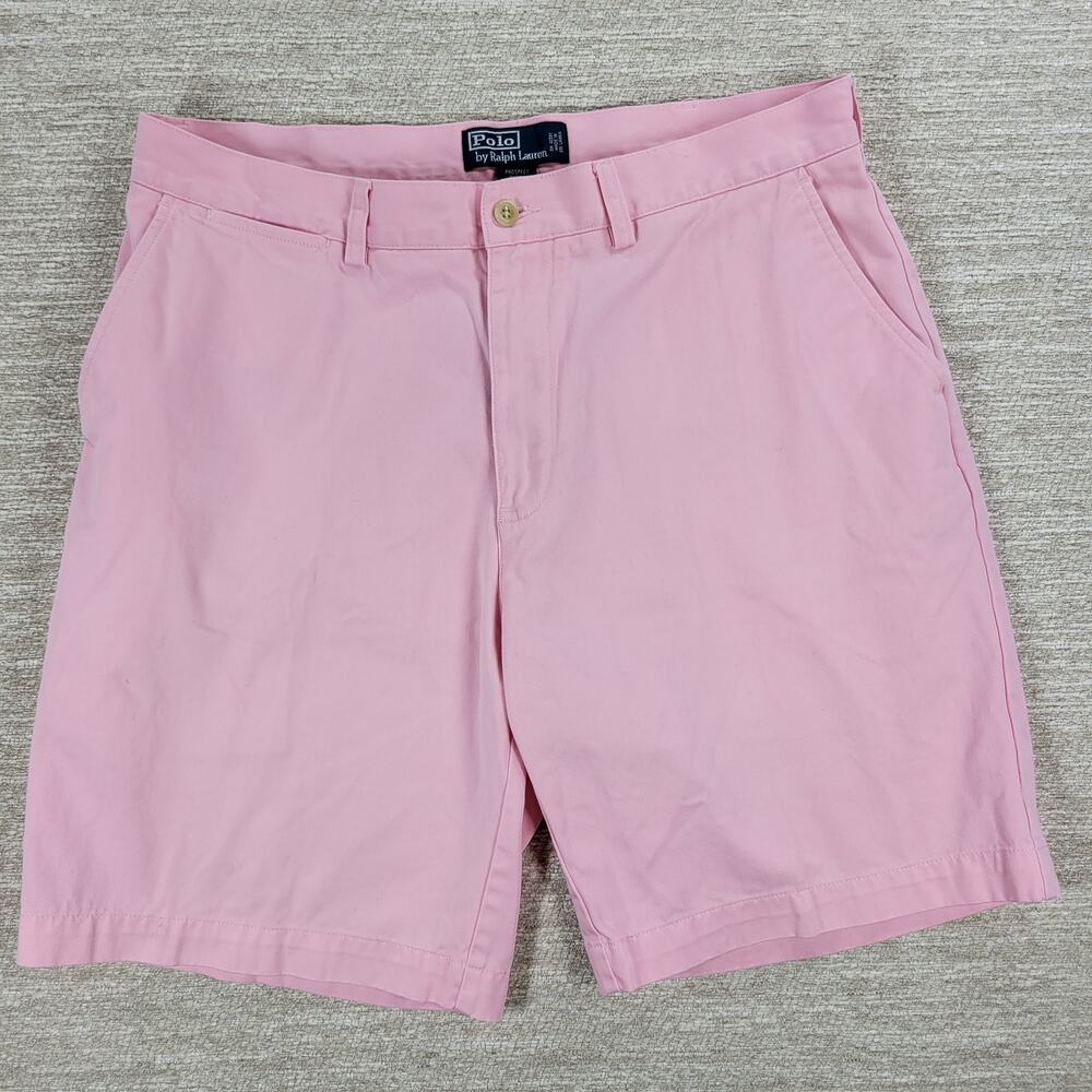 Polo Ralph Lauren Prospect Shorts Mens 34 Pink Flat Front Preppy Chino Club